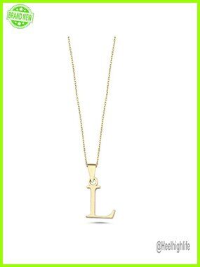 14k Real Gold Letter L Initial Pendant Necklace 18" Dainty
